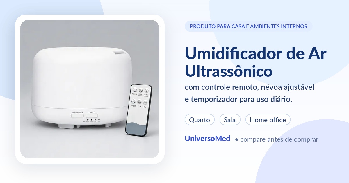 Umidificador de ar ultrassônico com controle remoto: como escolher e comprar