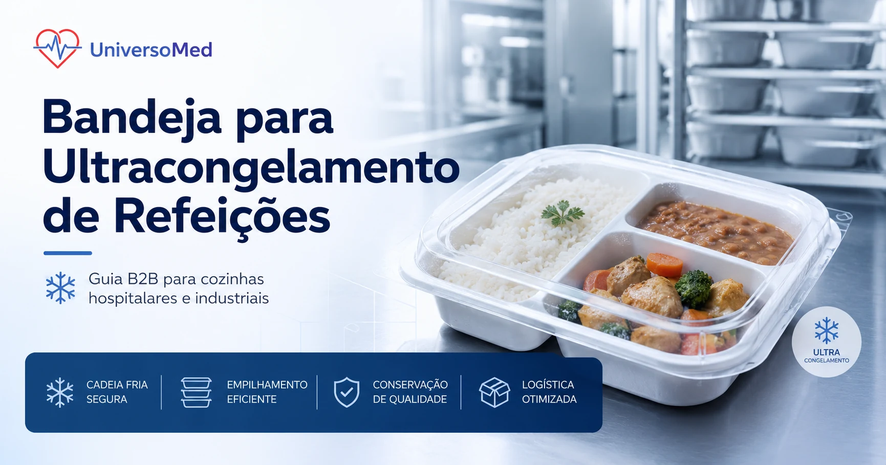 Bandeja para Ultracongelamento com 3 Divisórias 1000 ml - Siry Global
