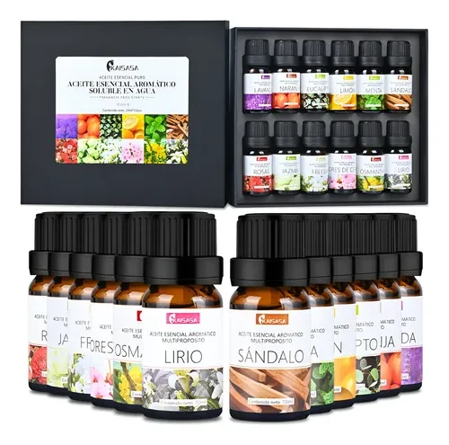 12 Kit Oleos Essenciais Aromaterapia 10ml Para Umidificador