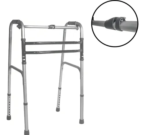 Andador Adulto Hidrolight SC300 Articulado/Fixo em Alumínio 3 Barras Prateado