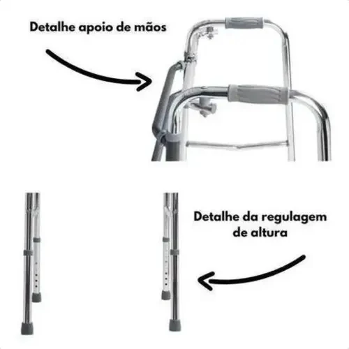 Andador para Idoso Adulto Ortopédico Geriátrico Mercur 130kg