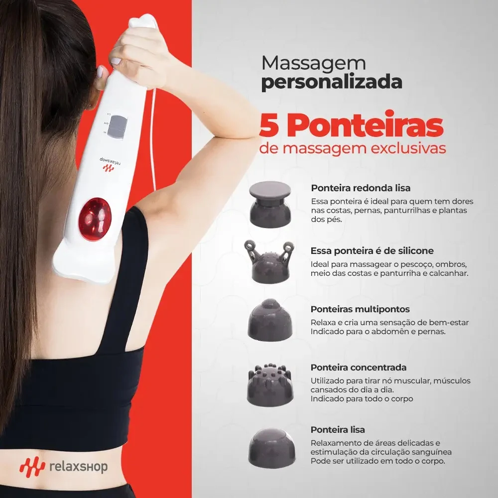 Massageador Elétrico Manual Relaxshop Hammer Relax 220V