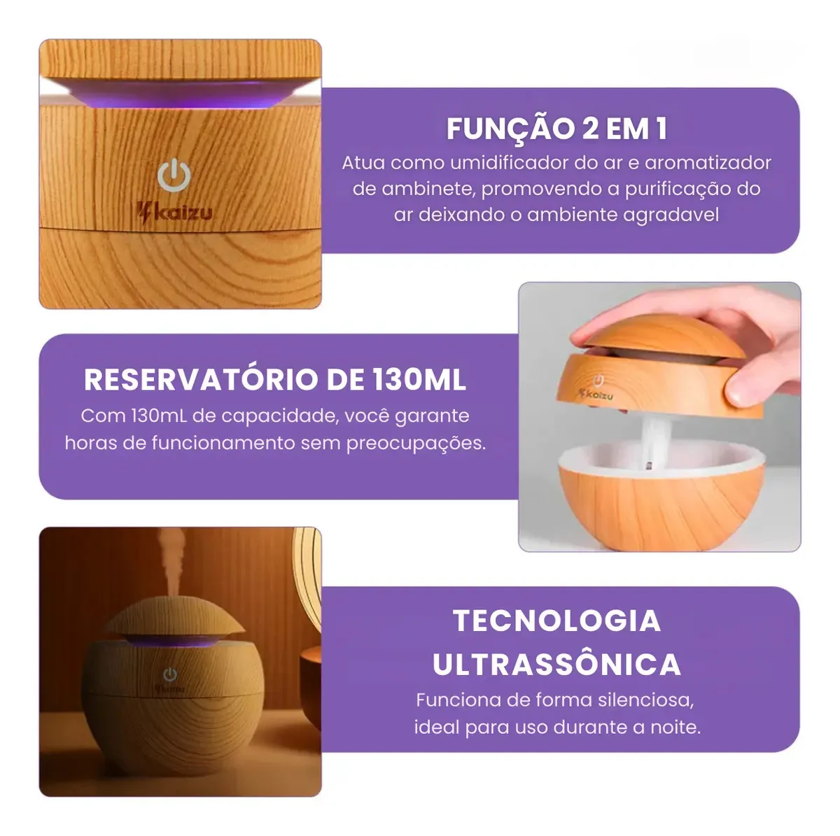 Aromatizador Difusor de Aroma Óleo Essencial Elétrico Bivolt Branco