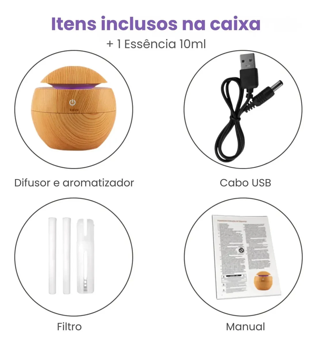 Aromatizador Difusor de Aroma Óleo Essencial Elétrico Bivolt Branco