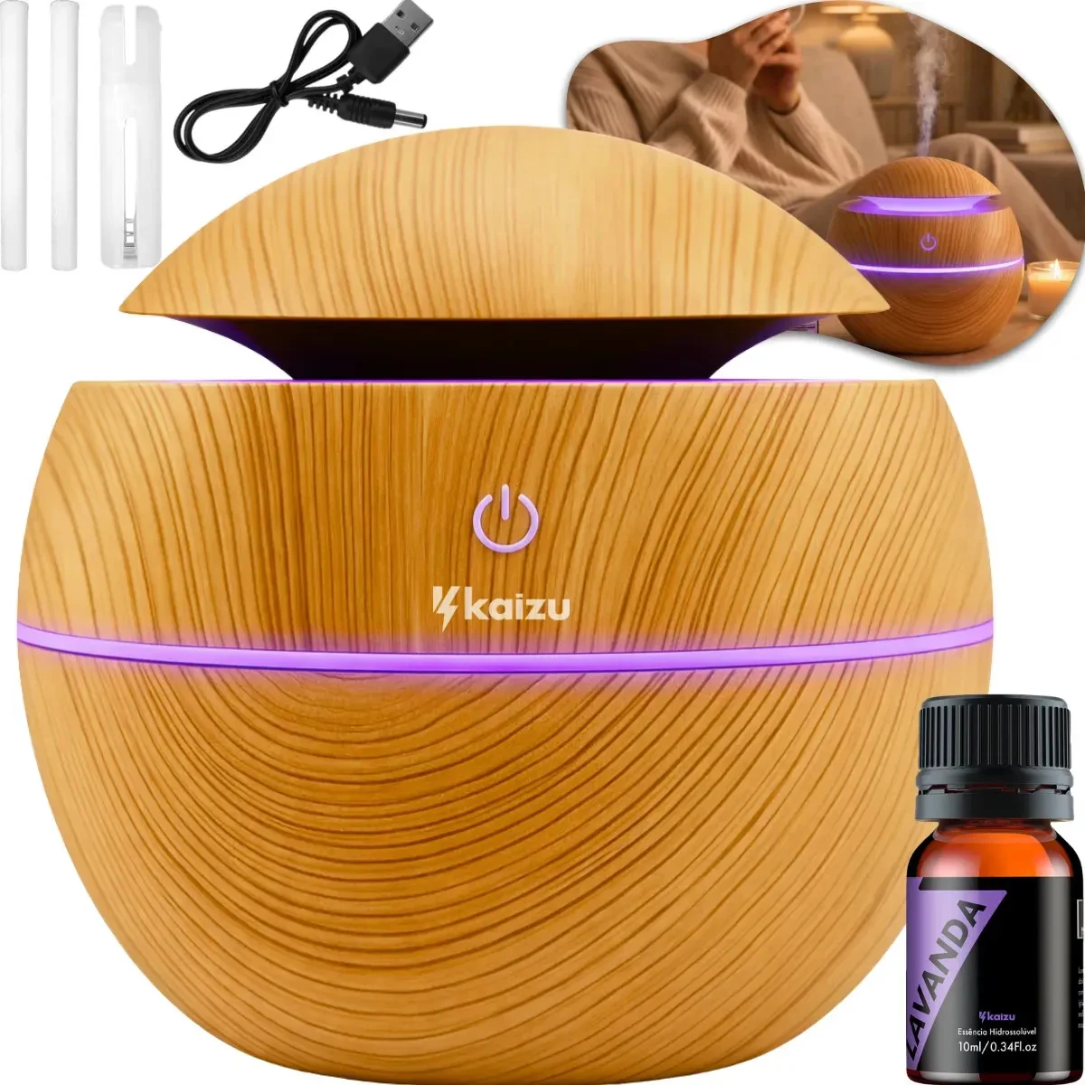 Aromatizador Difusor de Aroma Óleo Essencial Elétrico Bivolt Branco