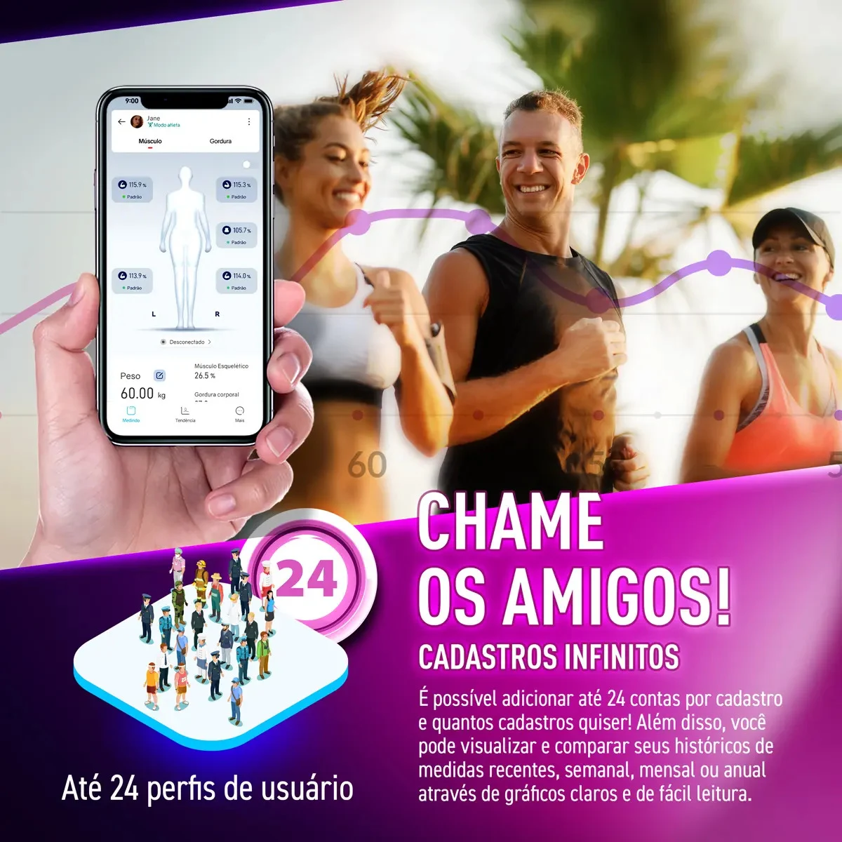 Balança de Bioimpedância Bodyscan Pro Relaxmedic Preta