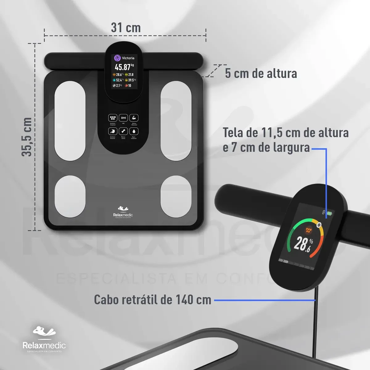 Balança de Bioimpedância Bodyscan Vision Relaxmedic