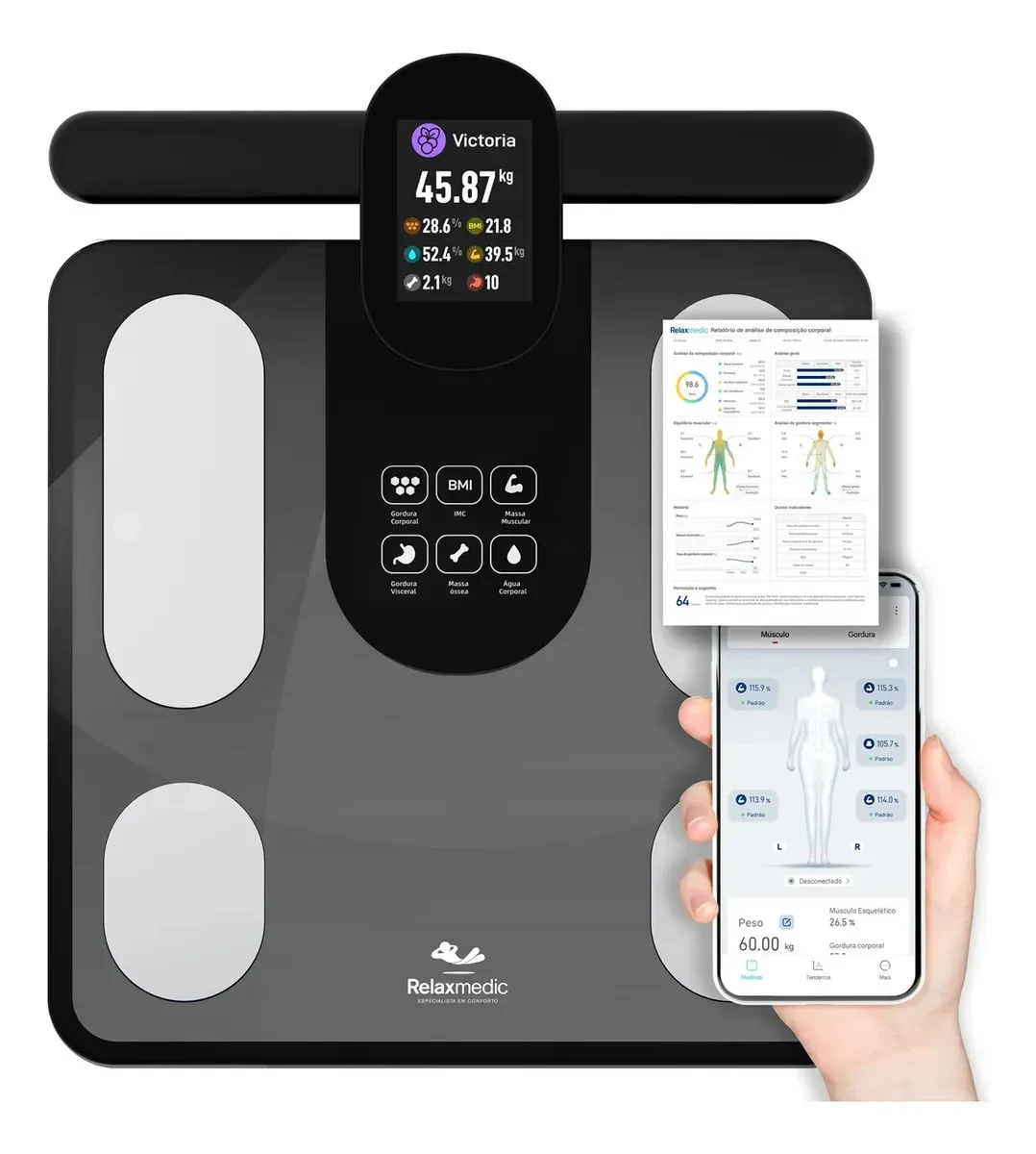 Balança de Bioimpedância Bodyscan Vision Relaxmedic