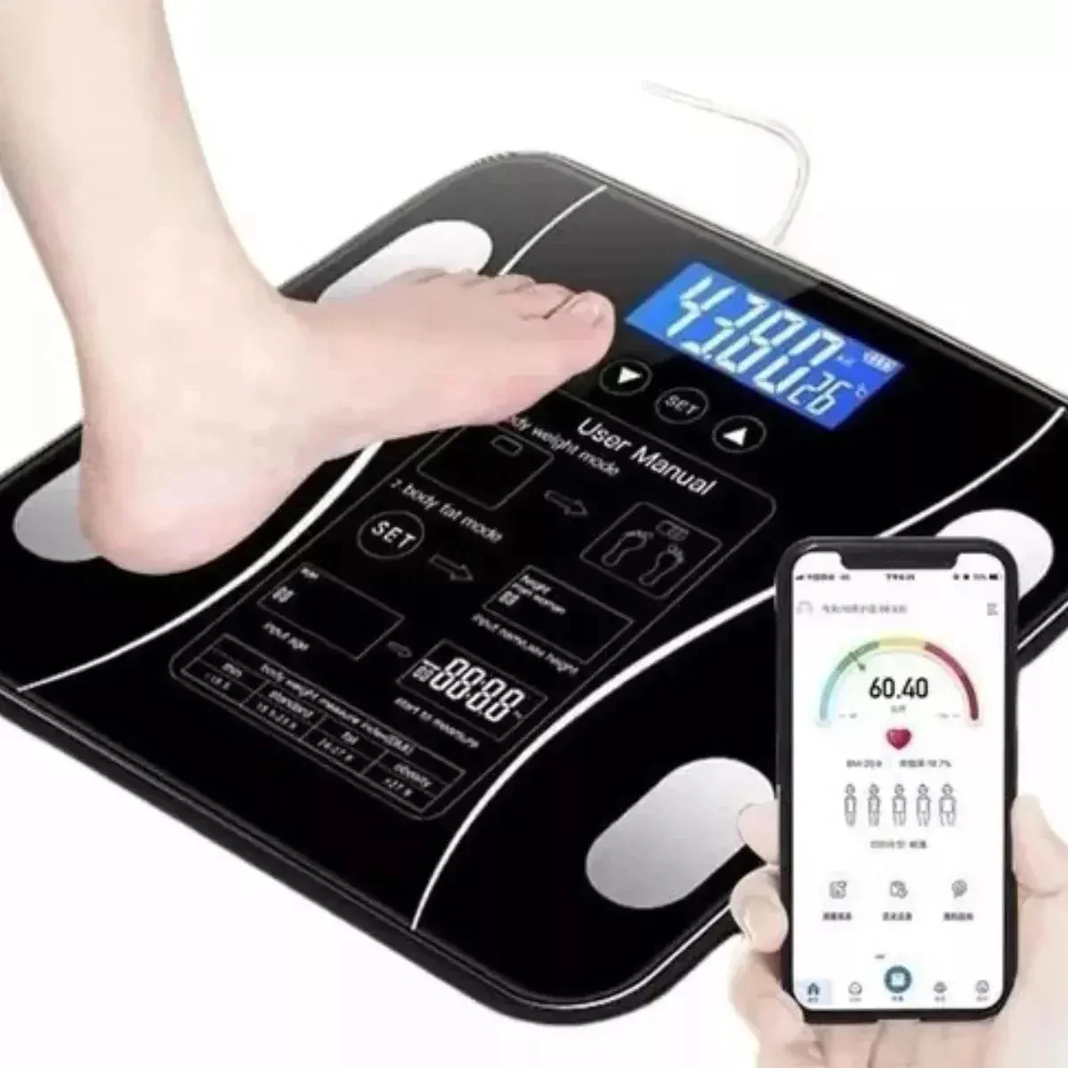 Balança de Bioimpedância Bluetooth TT5412 180 kg