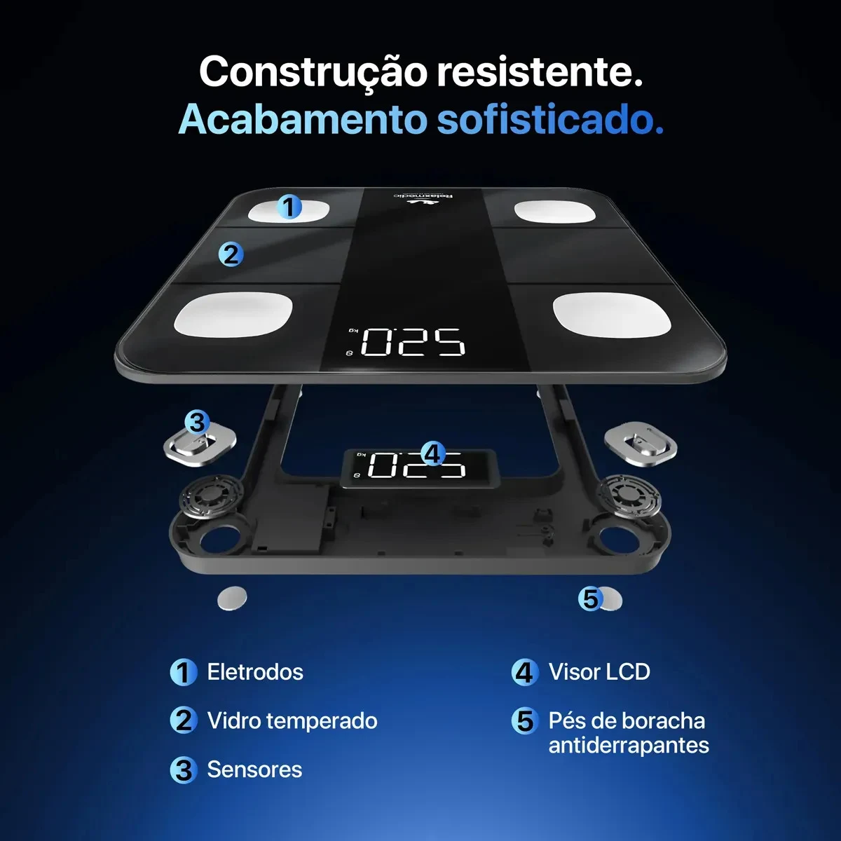 Balança de Bioimpedância Bluetooth Relaxmedic RM-BD0263A