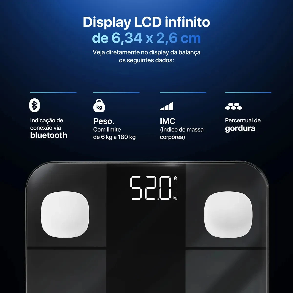 Balança de Bioimpedância Bluetooth Relaxmedic RM-BD0263A