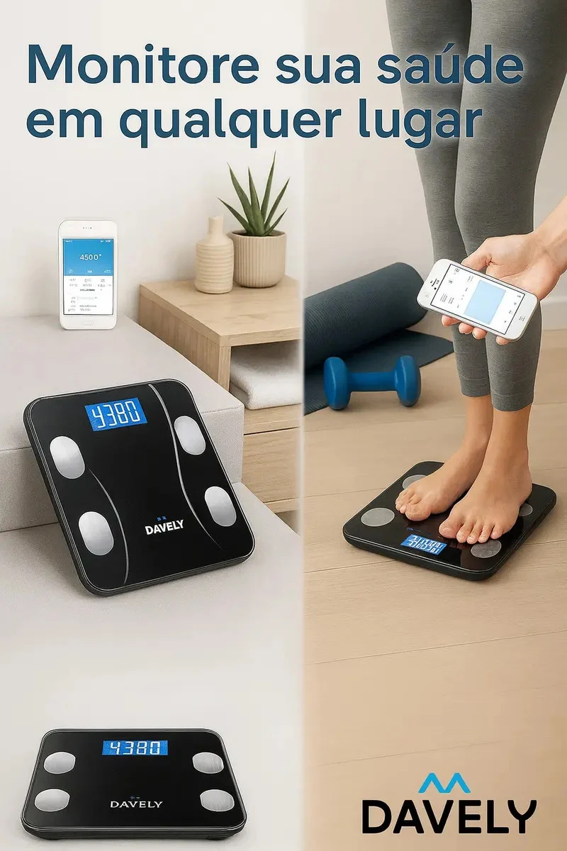 Balança de Bioimpedância Bluetooth Davely TT5412 140 kg