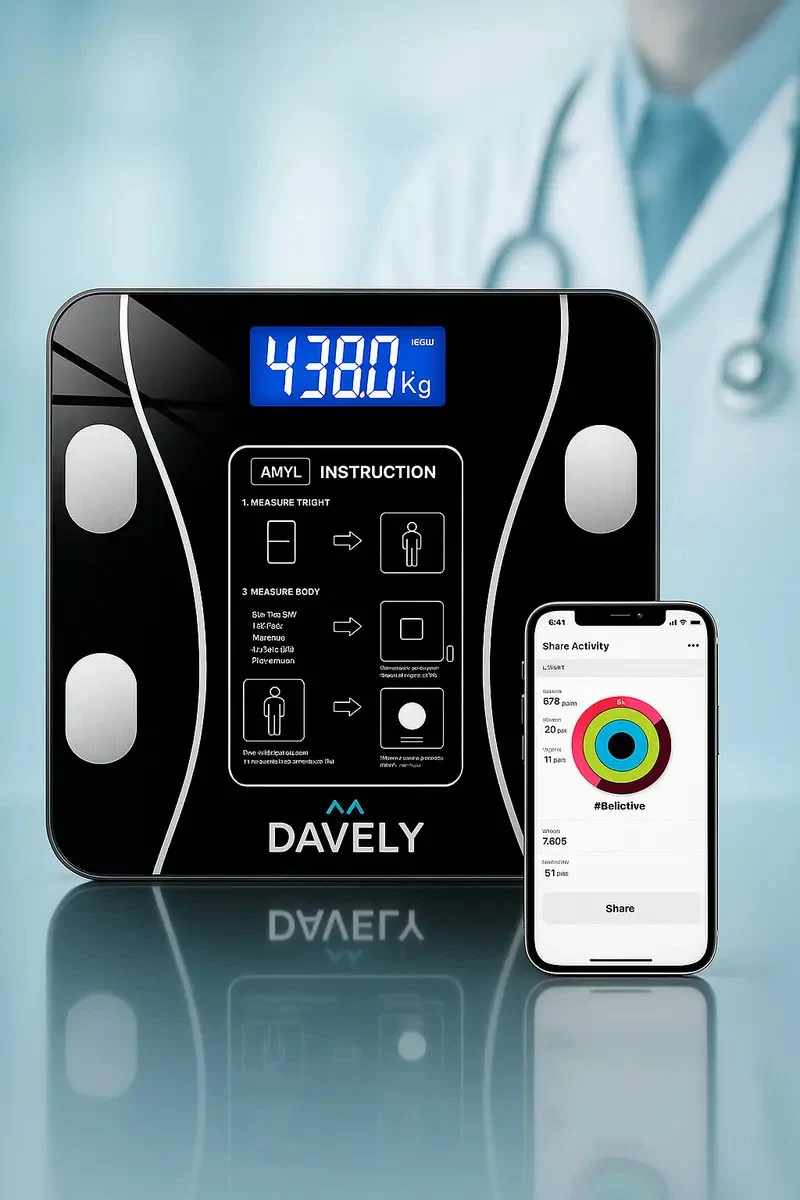 Balança de Bioimpedância Bluetooth Davely TT5412 140 kg