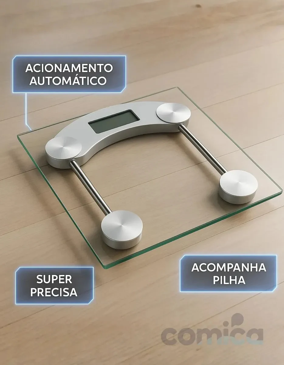 Balança Digital de Vidro Comica 180 kg