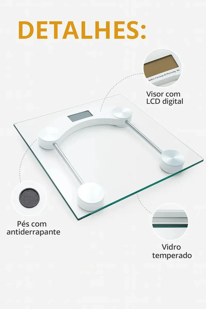 Balança Digital de Vidro Comica 180 kg