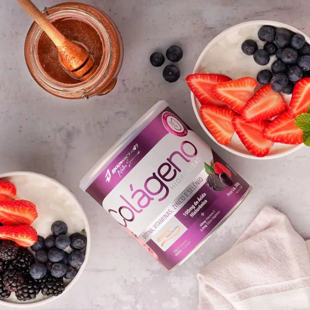 Colágeno Hidrolisado Bodyaction Frutas Vermelhas 200 g