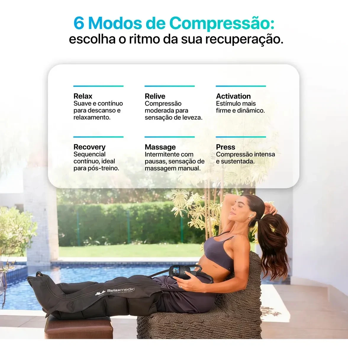 Bota de Compressão Pneumática Relaxmedic F10 Pro Thermo