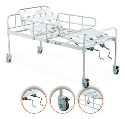 Cama Hospitalar Dellamed Dx2 5 Posições Suporta Até 180kg Cinza