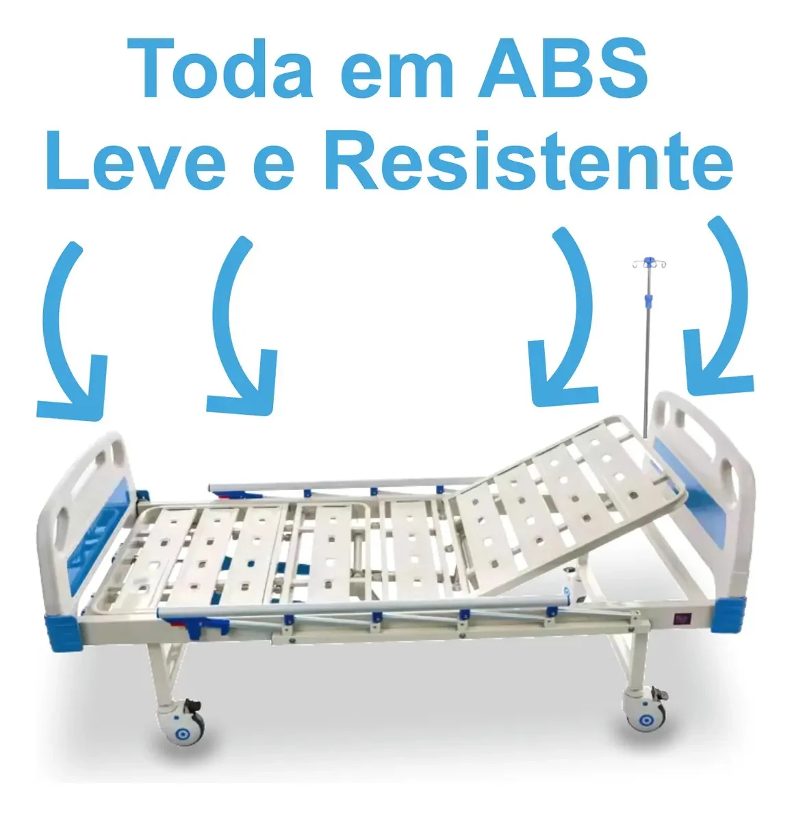 Cama Hospitalar Dellamed Dx3 Movimentos Manual Manivelas Branco 127/220V