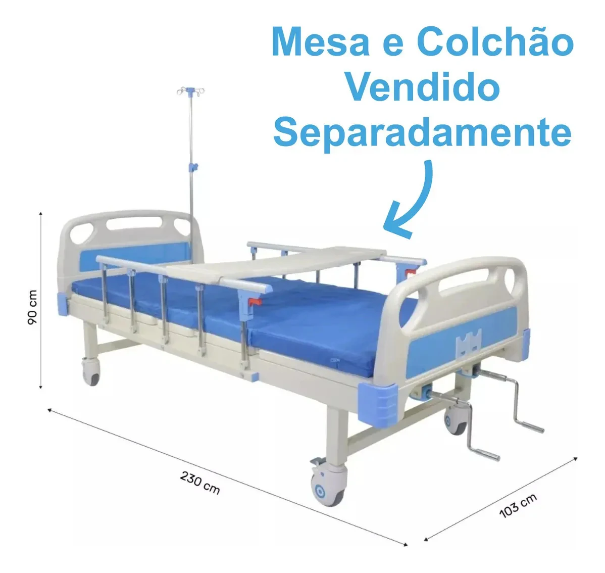 Cama Hospitalar Dellamed Dx3 Movimentos Manual Manivelas Branco 127/220V