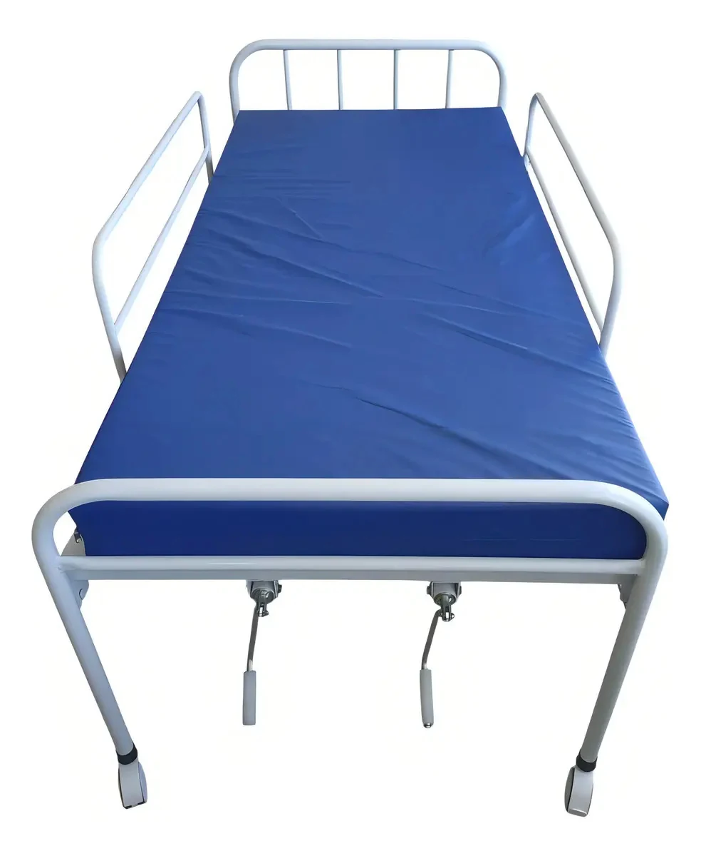 Cama Hospitalar Manual Metal Solution 200kg com Colchão Densidade 28