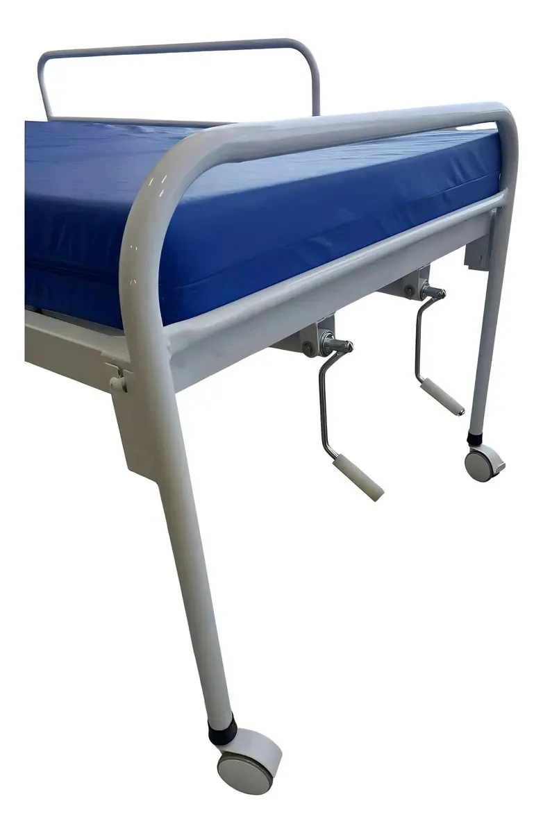Cama Hospitalar Manual Metal Solution 200kg com Colchão Densidade 28