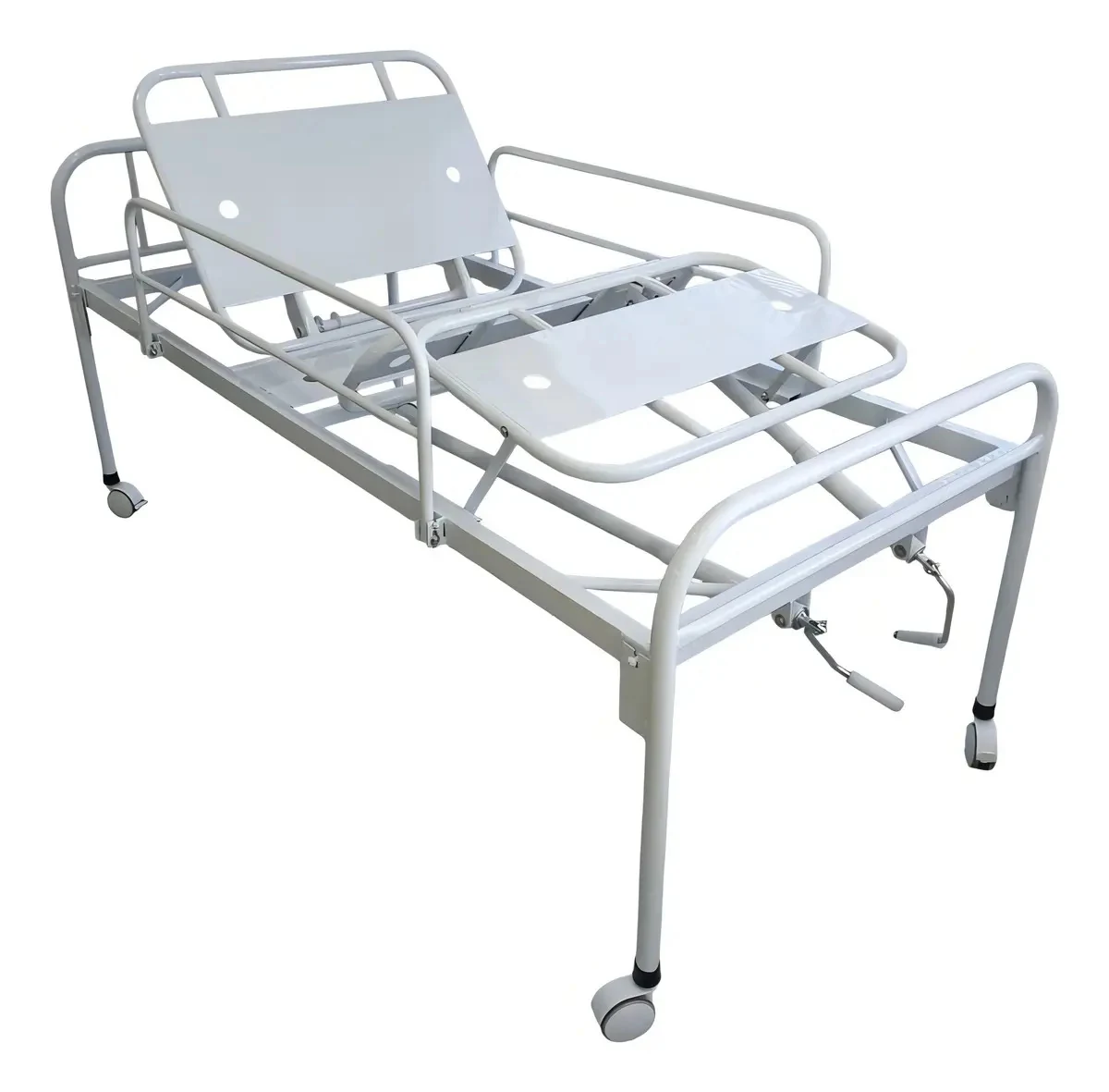 Cama Hospitalar Manual Metal Solution 200kg com Colchão Densidade 28