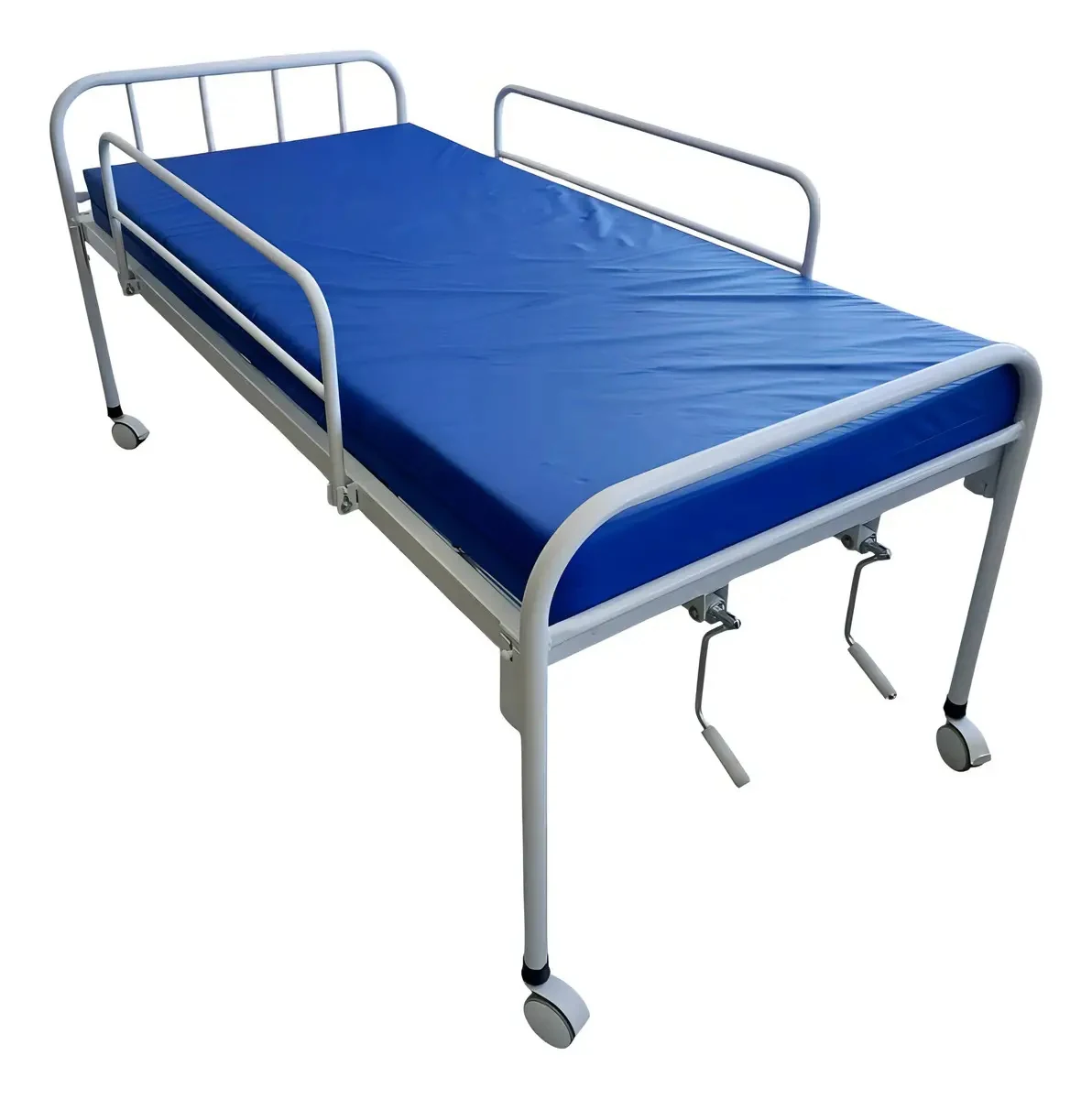 Cama Hospitalar Manual Metal Solution 200kg com Colchão Densidade 28