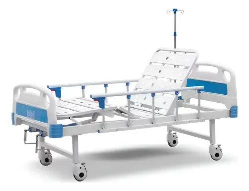 Cama Hospitalar Manual Branca com Pequenas Avarias