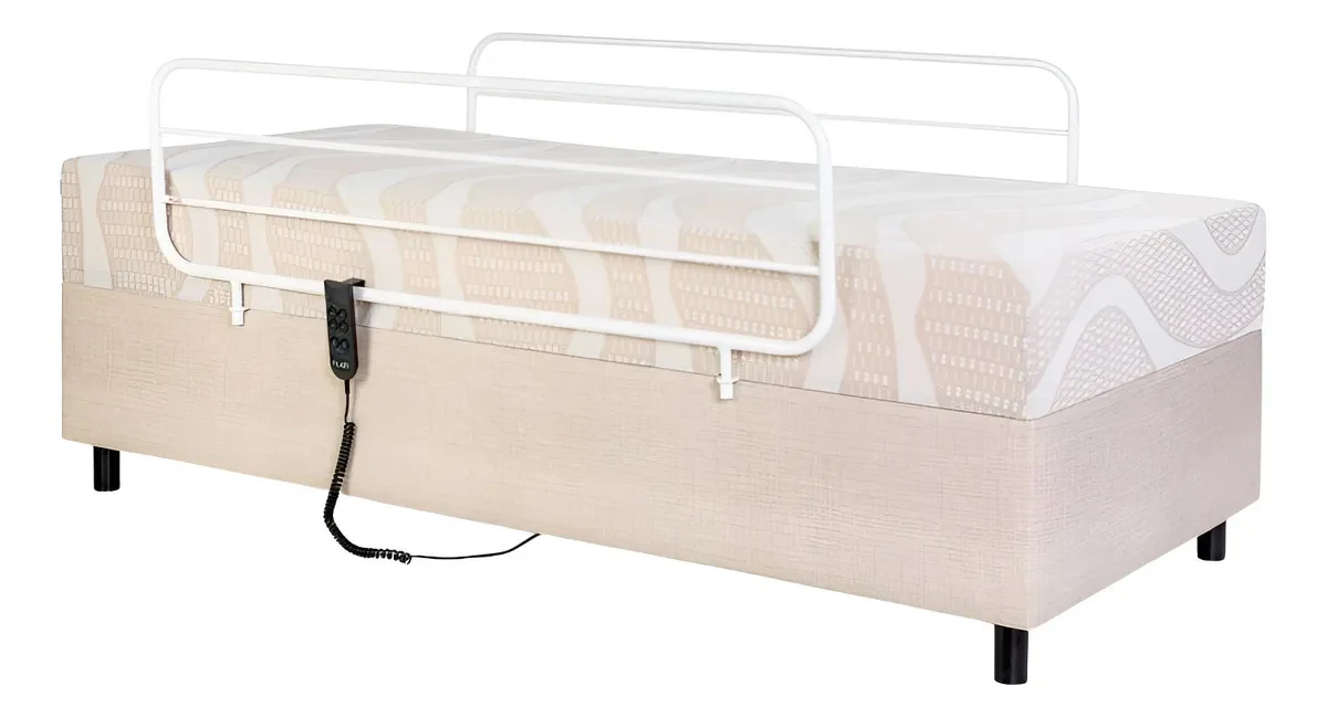 Cama Hospitalar Motorizada Que Regula Altura + Colchão Branco 127/220V