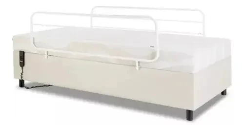 Cama Hospitalar Motorizada Que Regula Altura + Colchão Branco 127/220V