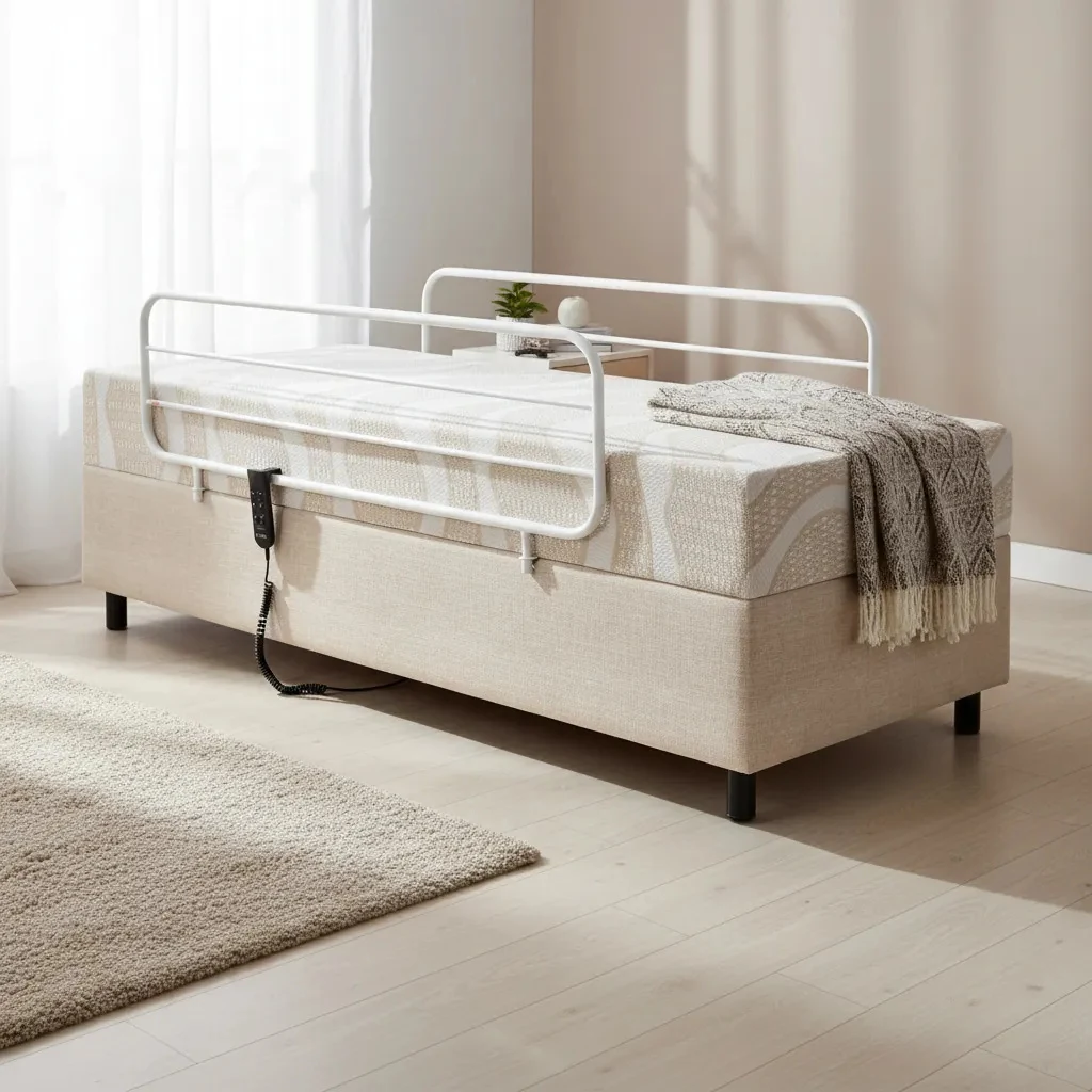 Cama Hospitalar Motorizada Que Regula Altura + Colchão Branco 127/220V