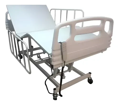 Cama Hospitalar Motorizada Regula Altura + Colchão e Frete Branco 127/220V