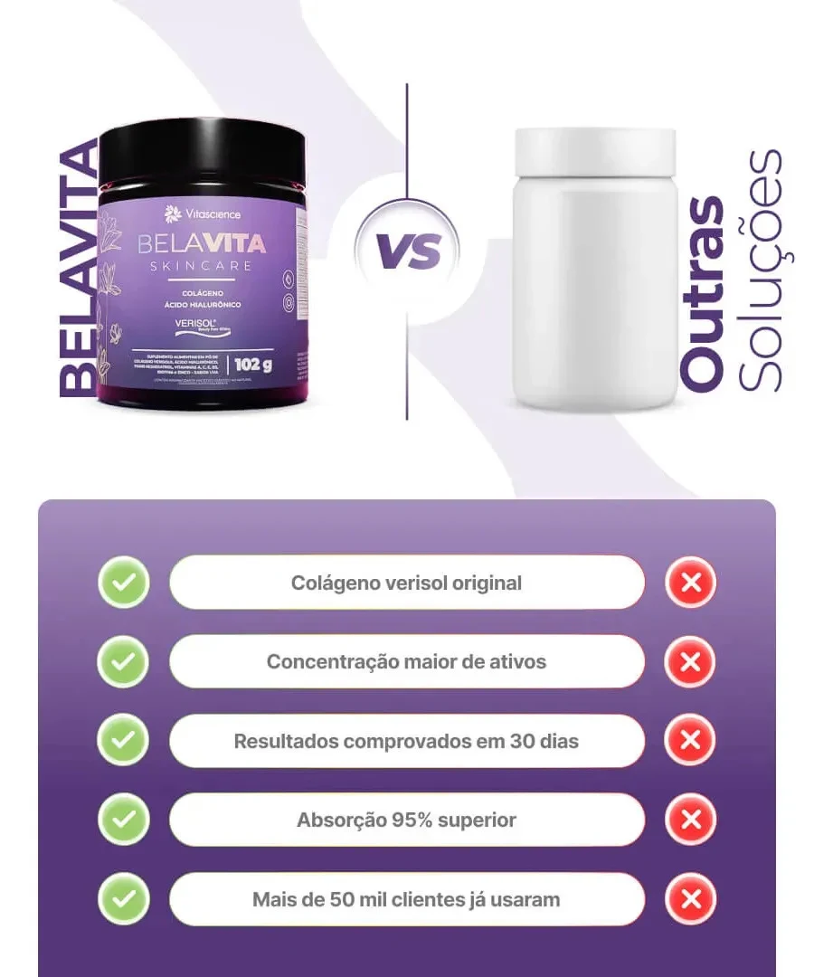 Colágeno BelaVita Skincare Verisol Uva 102 g