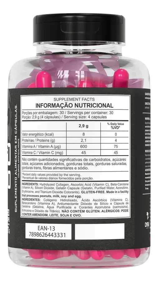 Colágeno Dark Lab Sem Sabor com 120 Cápsulas