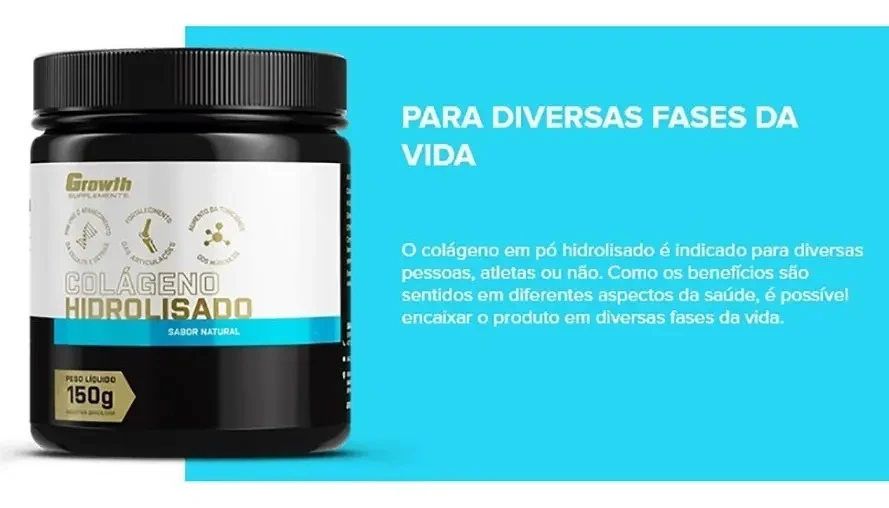 Colágeno Hidrolisado Growth Supplements Natural 150 g