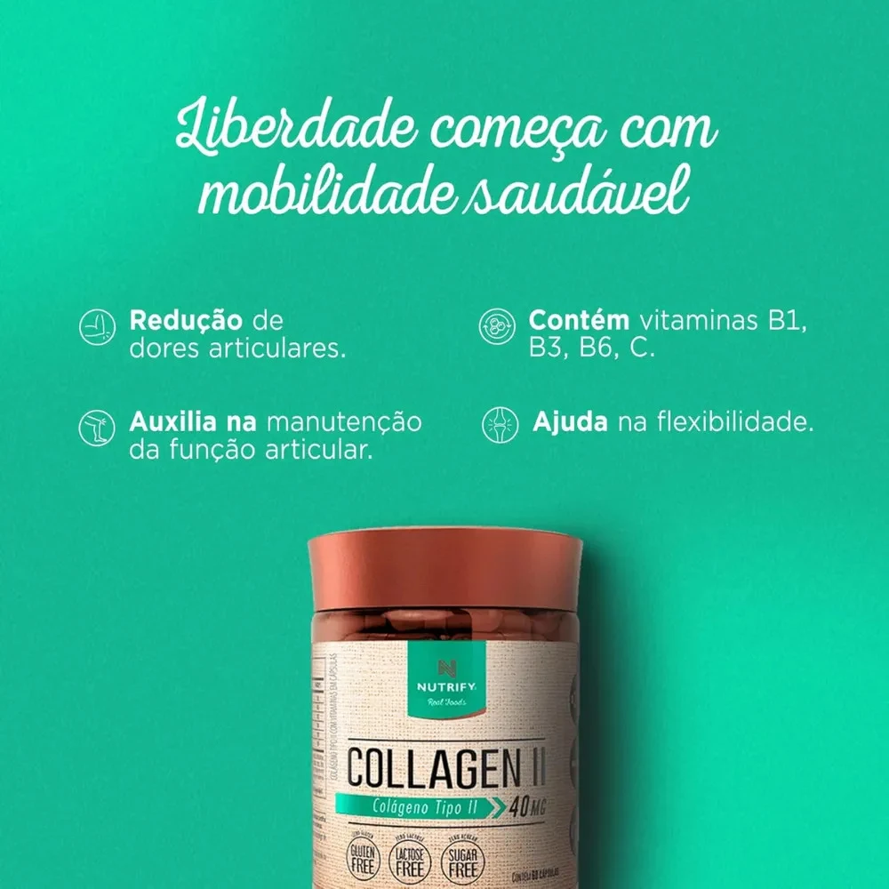 Colágeno Nutrify Collagen II com 60 Cápsulas