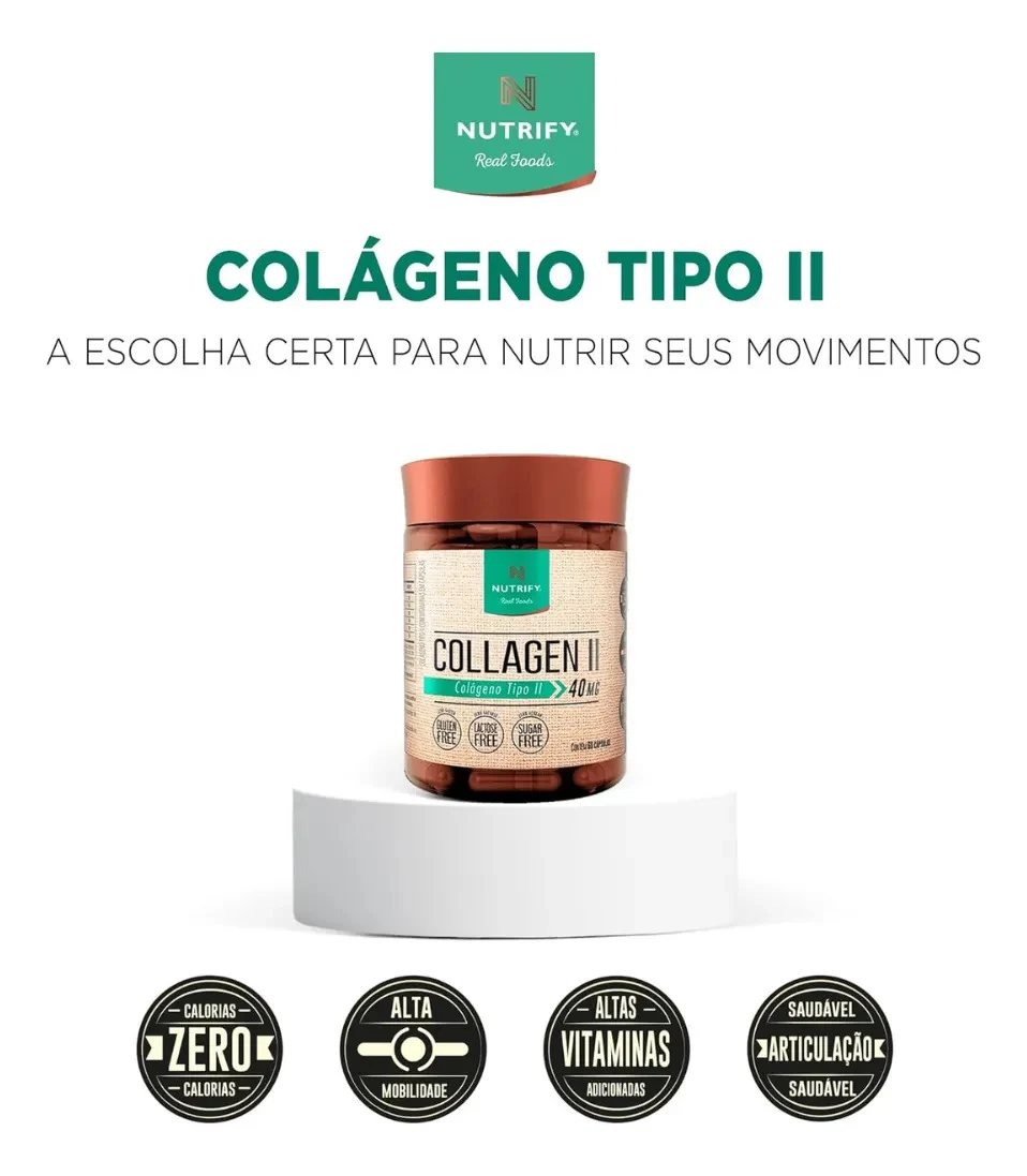Colágeno Nutrify Collagen II com 60 Cápsulas