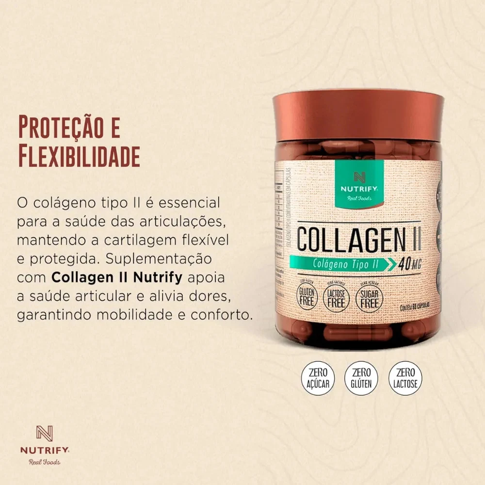 Colágeno Nutrify Collagen II com 60 Cápsulas