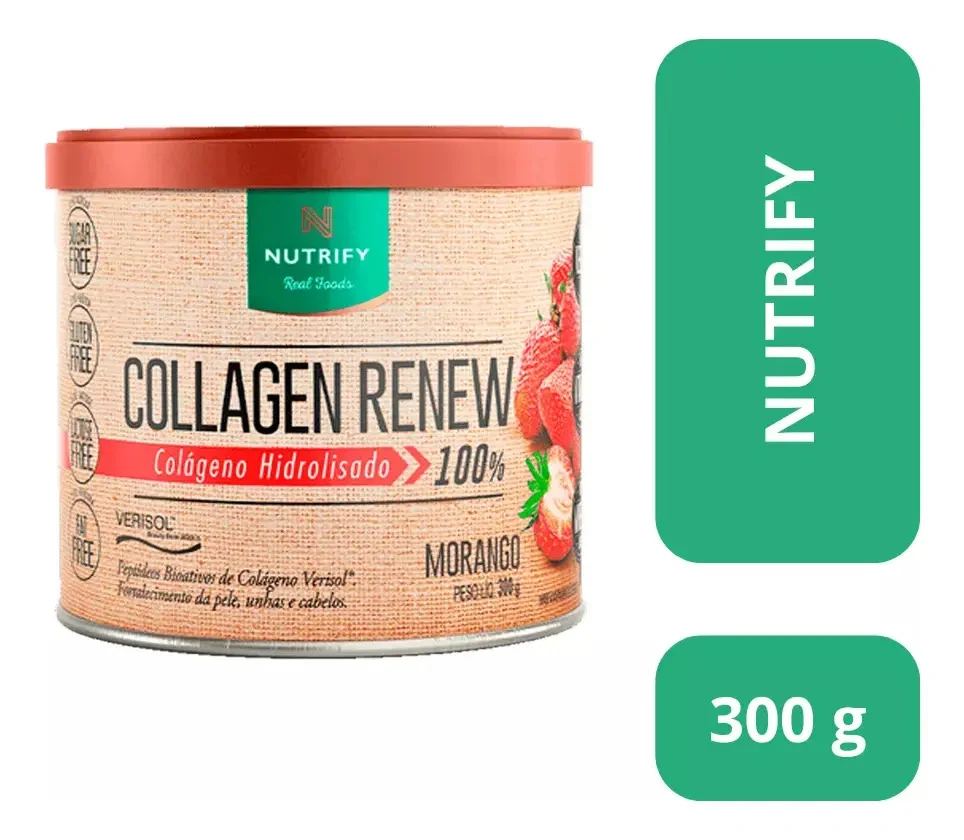Colágeno Nutrify Collagen Renew Morango 300 g