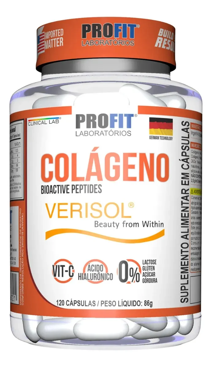 Colágeno Verisol ProFit com Ácido Hialurônico e 120 Cápsulas