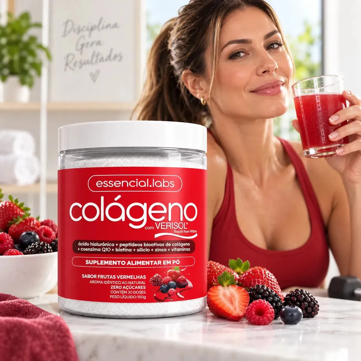 Colágeno Verisol Essencial Labs Frutas Vermelhas 150 g