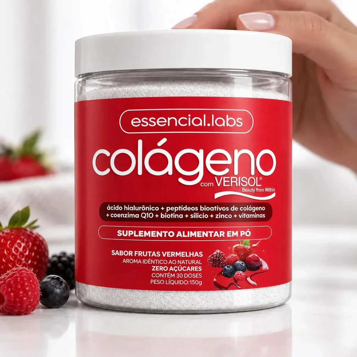 Colágeno Verisol Essencial Labs Frutas Vermelhas 150 g
