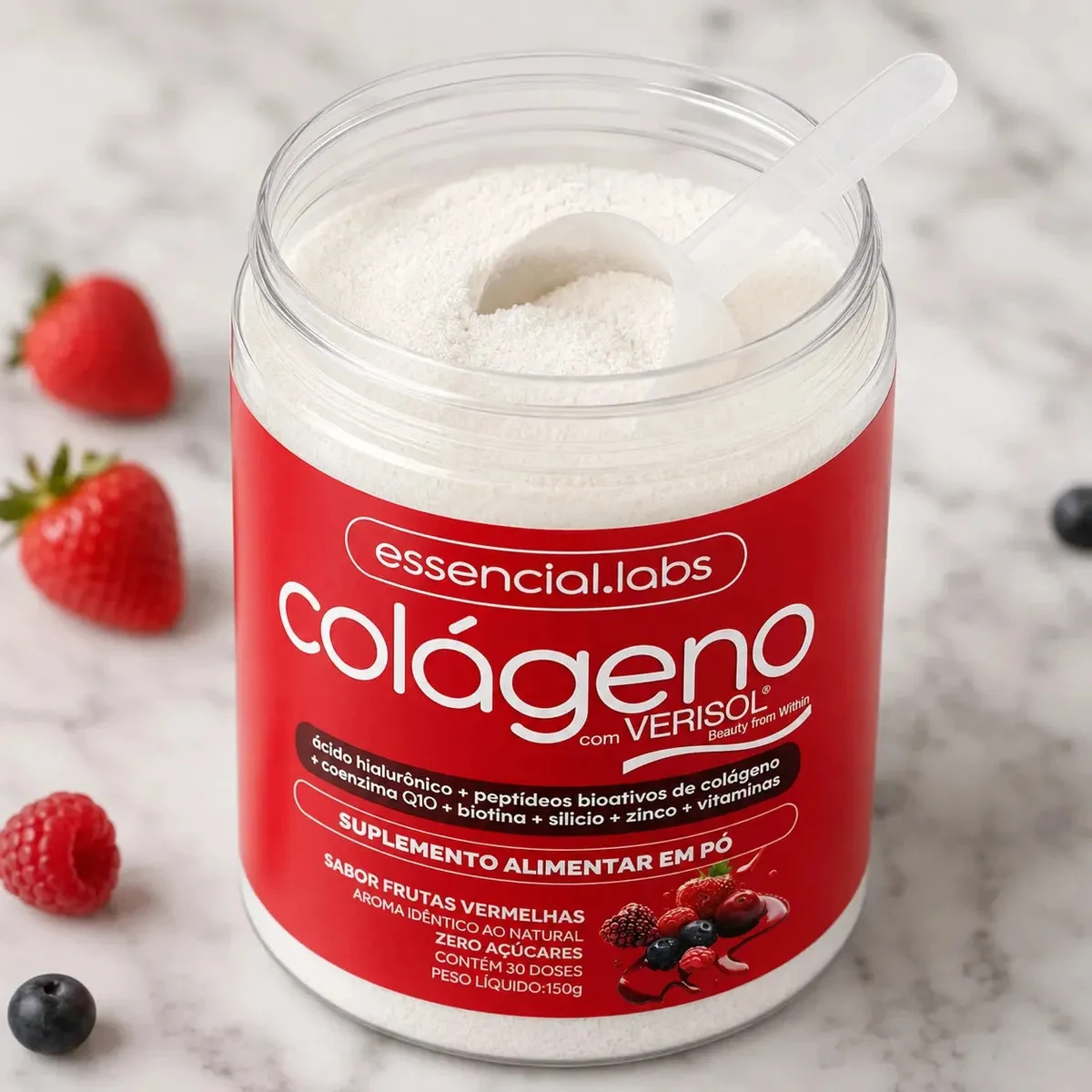 Colágeno Verisol Essencial Labs Frutas Vermelhas 150 g