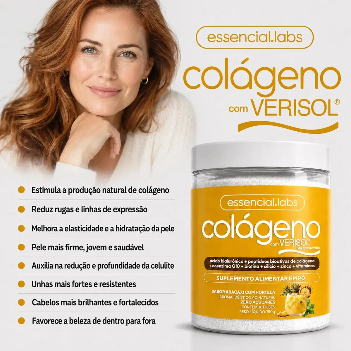 Colágeno Verisol Essencial Labs Abacaxi com Hortelã 150 g