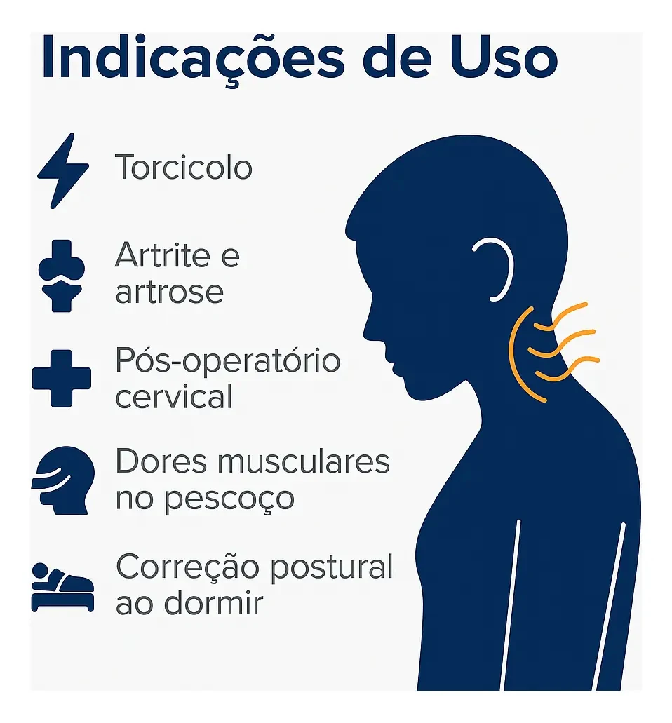 Colar Cervical De Algodão Noturno Confort Macio Tamanho M