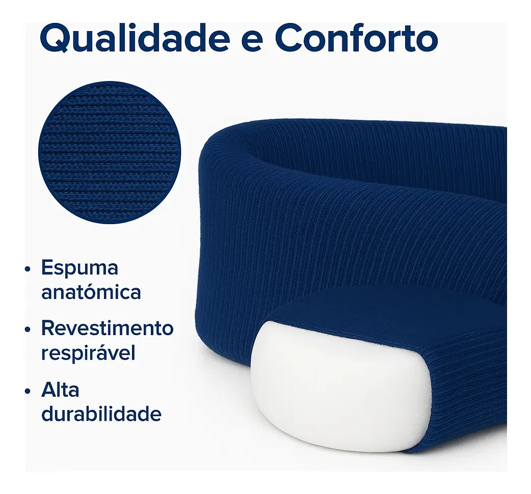 Colar Cervical De Algodão Noturno Confort Macio Tamanho M
