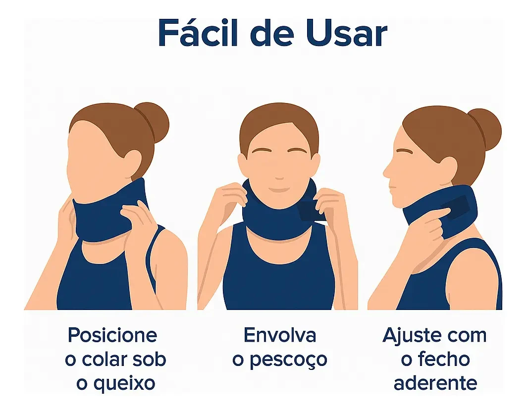 Colar Cervical De Algodão Noturno Confort Macio Tamanho M