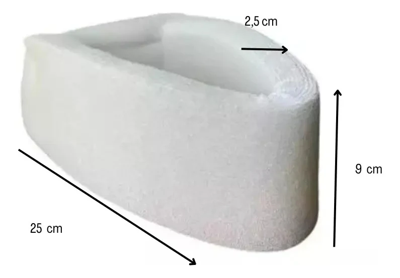 Colar Cervical De Espuma Branco Tamanhos Tamanho M