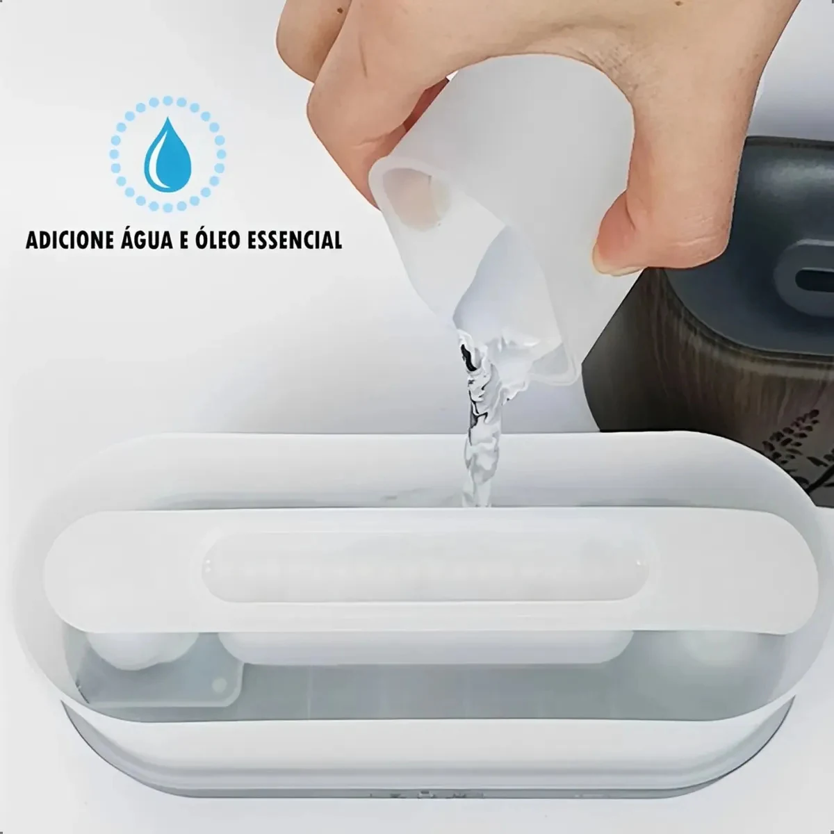 Difusor Aromático Purificador Umidificador Névoa Chamas Led Madeira